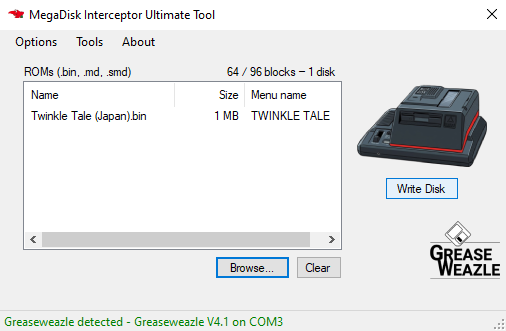 Capture d'écran du logiciel MEGADISK INTERCEPTOR ULTIMATE TOOL