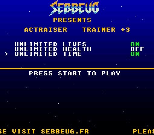 Trainer perso d'ActRaiser FR