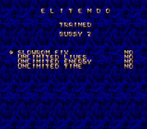 Menu Elitendo de Bubsy II